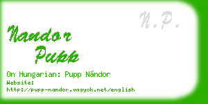 nandor pupp business card