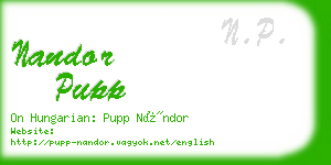 nandor pupp business card